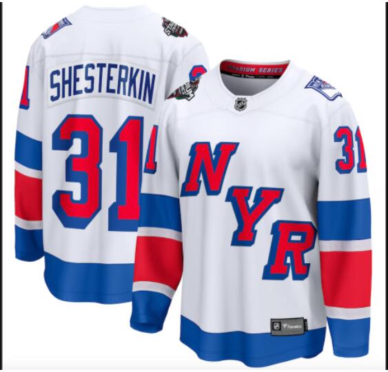 Men New York Rangers #31 Shesterkin white 2024 Hockey Stadium Series White Jersey->new york rangers->NHL Jersey